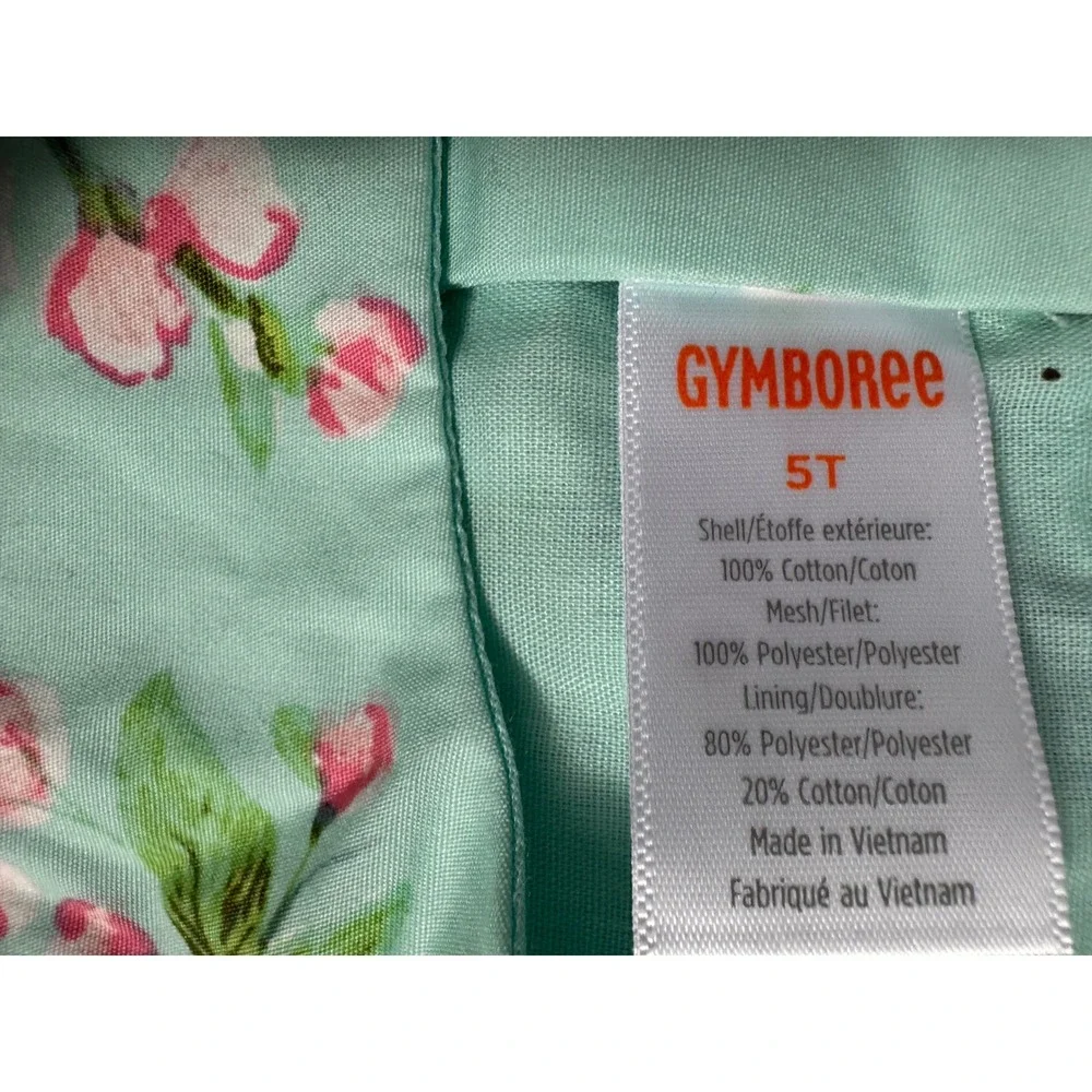 Gymboree Girls 5T Mint Tea Floral‎ Bird Print Tiered Dress Summer NWT 3051822